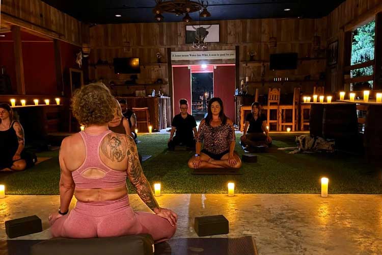 Yoga session at Oak Meadow Ranch